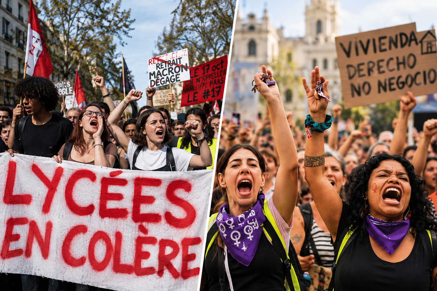 PROITESTE FRANCIA E SPAGNA